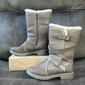 Totes Diedre Brown Women's Size 8 Faux Fur Lined Winter Boots EUC‎